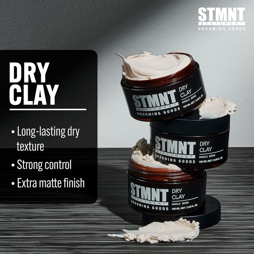 STMNT Grooming Goods Dry Clay | Extra Matte Finish | Super Strong Control | Easy to Wash Out 100ml